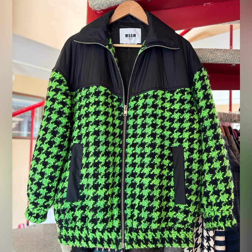 Raremsgm Houndstooth Tweed Bomber Jacket - image 7